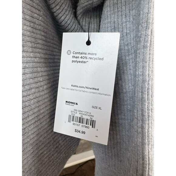 Nine West Sweater Women's Dolman Size XL Gray Heather Long Sleeve - Picture 6 of 10